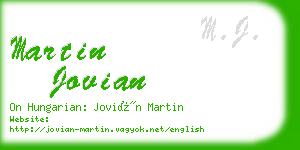 martin jovian business card